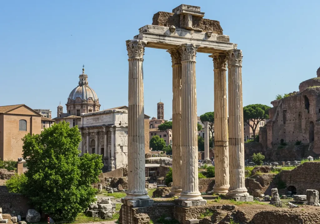 Temple of Castor and Pollux triple columns