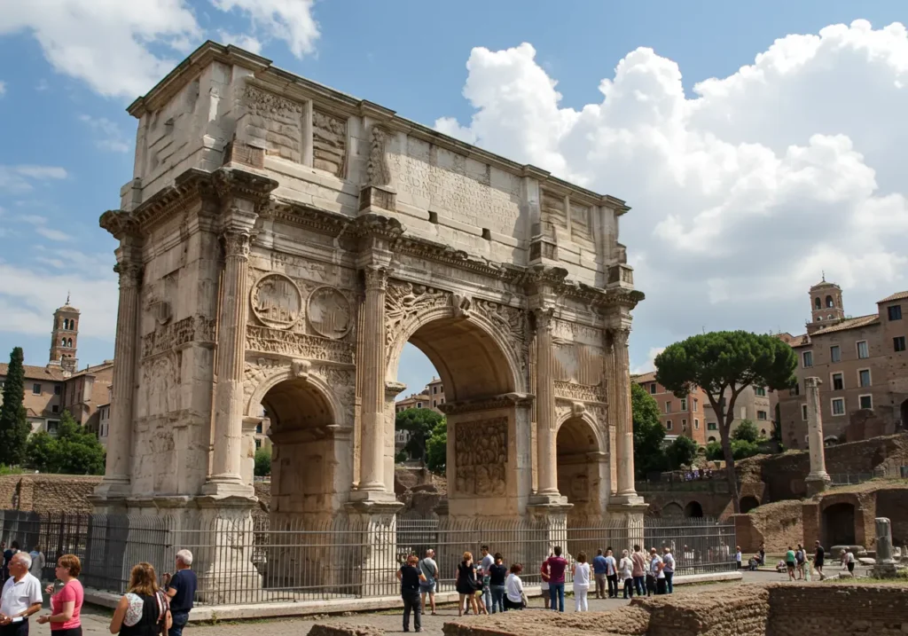 Arch of Titus with detailed carvings