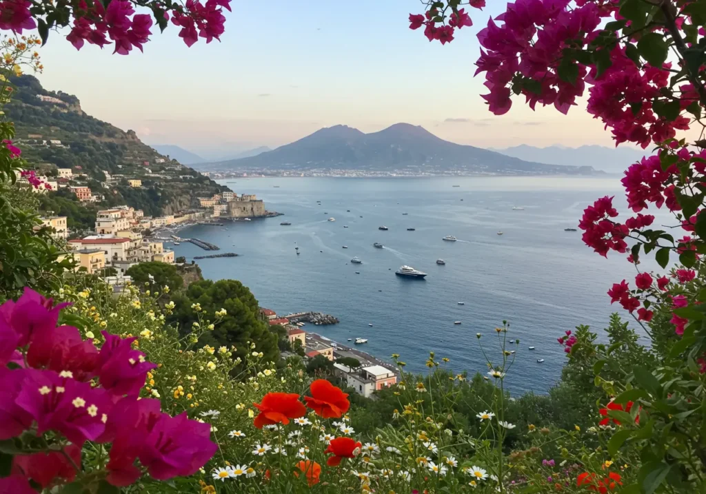 Flowering Foreground Over Coast