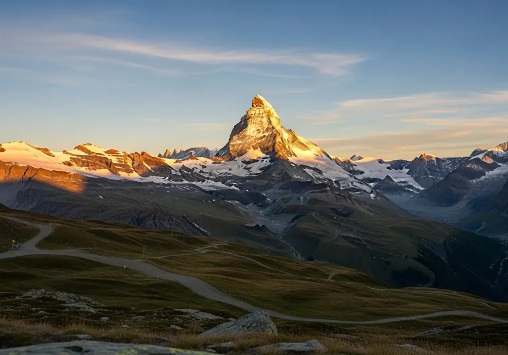 Cervino at Golden Hour from Plan Maison