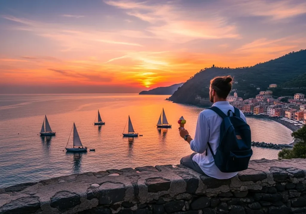 12. Watch the Sunset Over the Gulf of Poets with Gelato in Hand