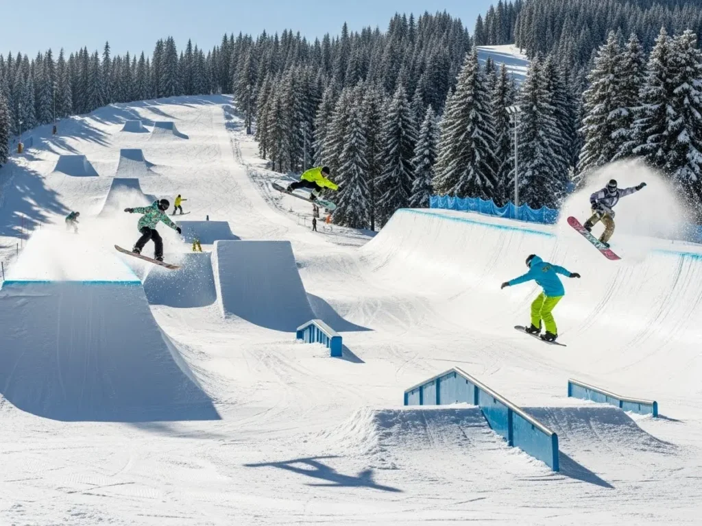 2. Snowboarding in the Resort's Dedicated Parks