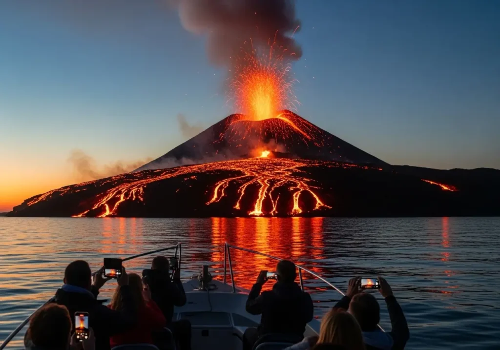 7. Take a Boat Tour to Observe Lava Flows from the Sea