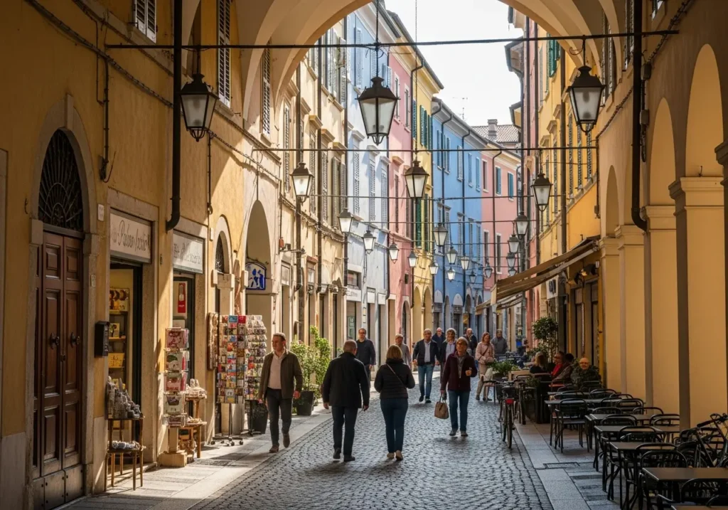 9. Modena's Charming Streets Lined with Colorful Porticoes